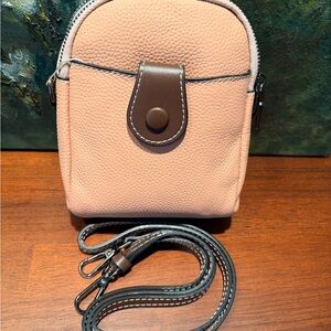 Pink Leather Crossbody Mini Bag